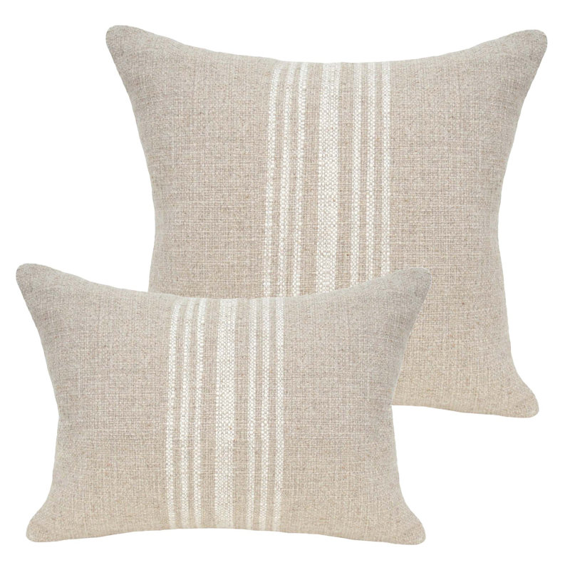 Housse de coussin carré et insert, 18 po, Ivoire