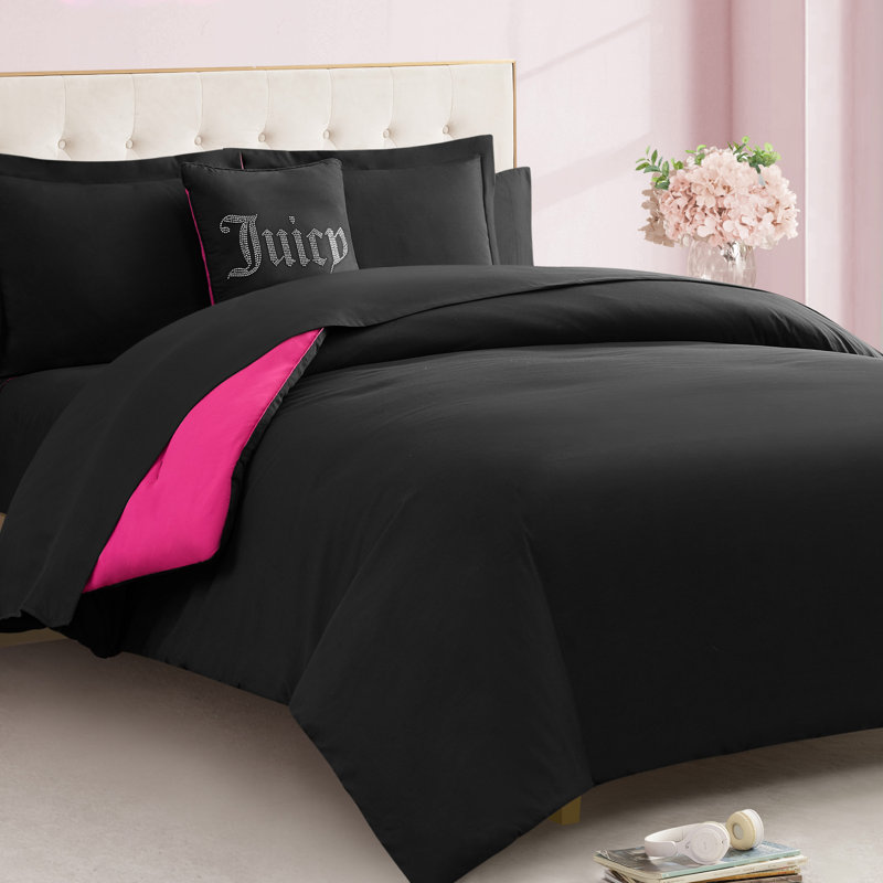 Juicy Couture Alexis Reversible Comforter Set Bed in a Bag, Queen Comforter + 7 Additional Pieces Included