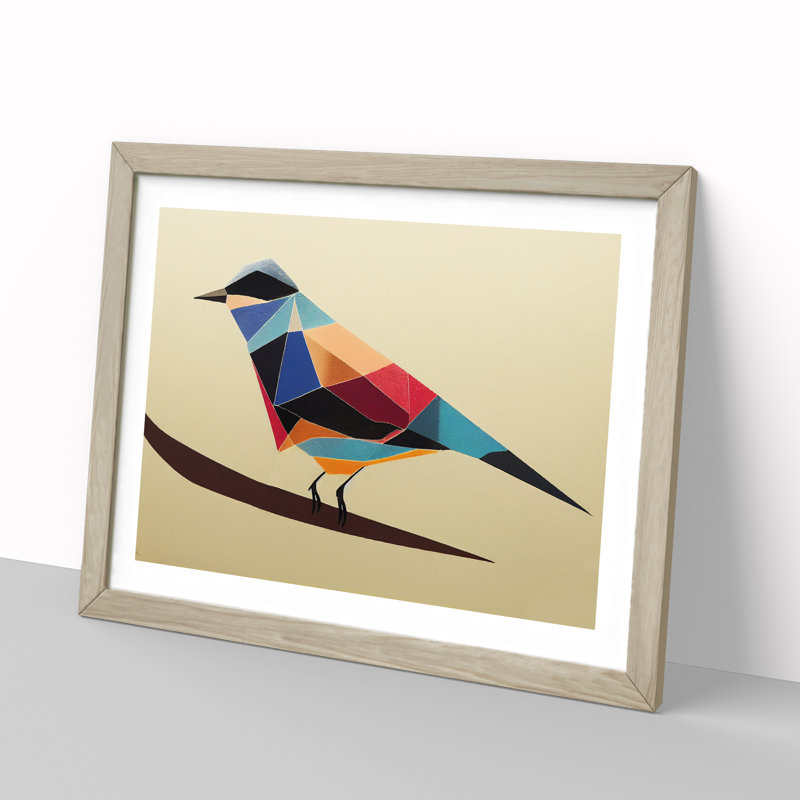 Wild Bird Abstract - Framed Print, 46cm H x 64cm W x 2cm D, Oak Framed