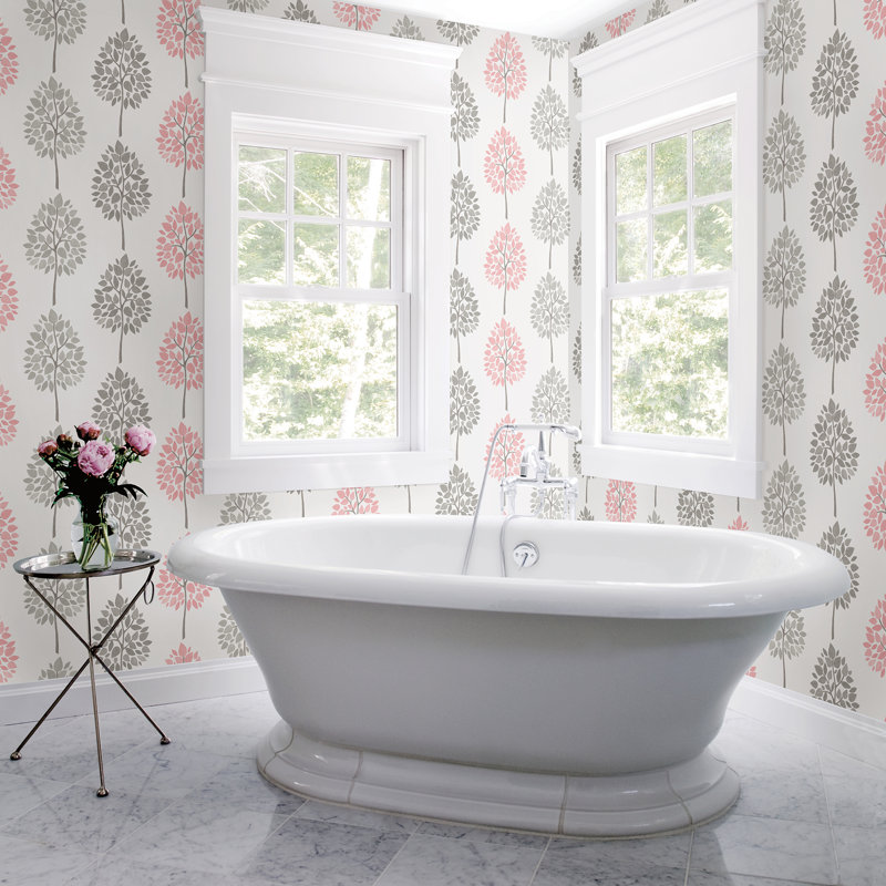 Rouleau de papier peint L 33 pi x l 20,5 po Guillem Tree, Rose