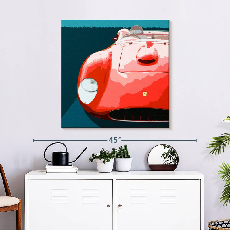 Mehar Red On Blue, 30'' H x 30'' W