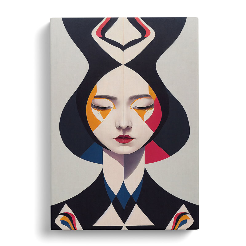 Abstract Coloured Woman No.1 - Wrapped Canvas, 60cm H x 40cm W x 3cm D
