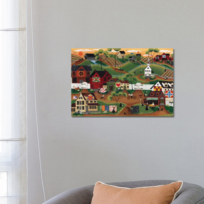 Amish Quilt Village by Cheryl Bartley - Wrapped Canvas Gallery-Wrapped Canvas Giclée, 66.04 cm H x 45.72 cm W x 1.91 cm D