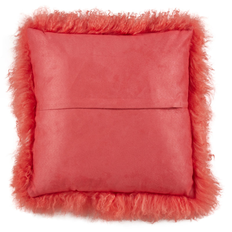 Luxurious Red Wool Square Throw Pillow Set