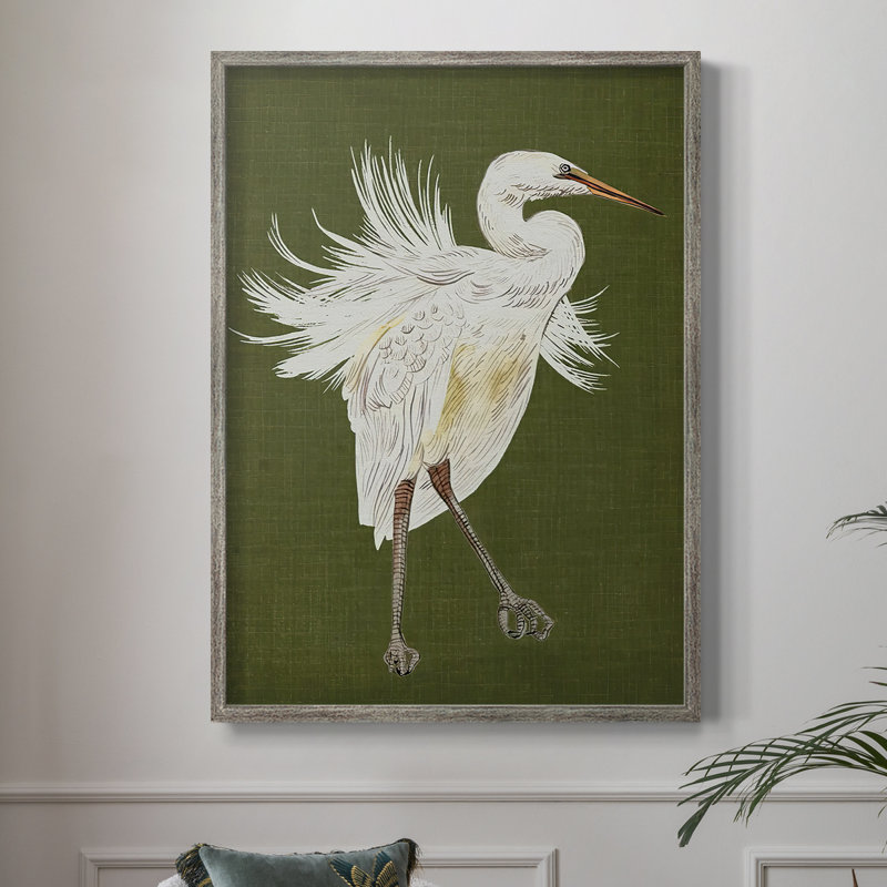 HeronPlumageI Framed Print - Solid Wood