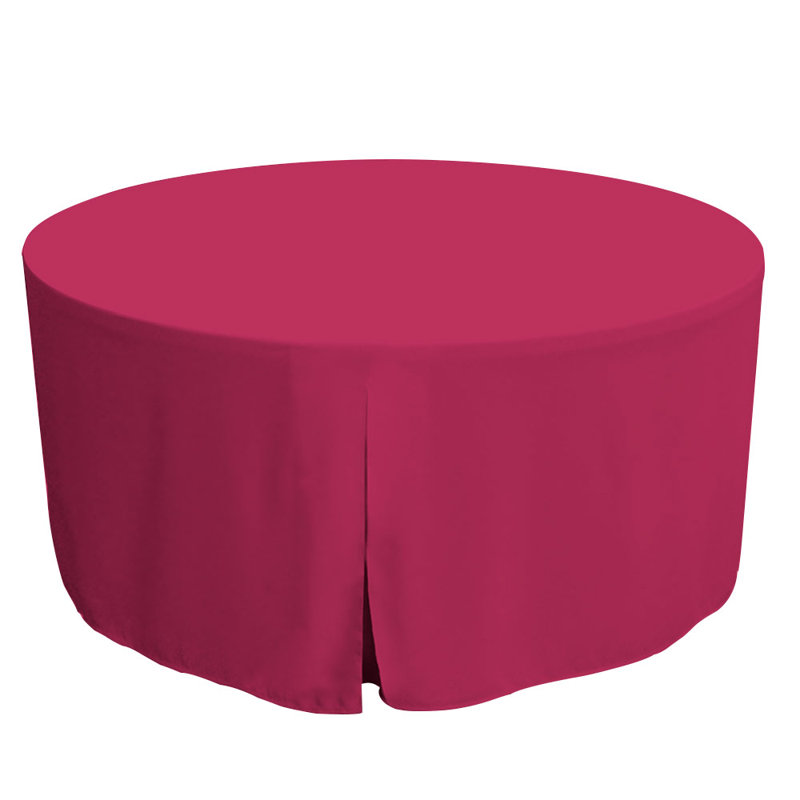 Fuchsia Round 30-Inch Polyester Fitted Table Cover