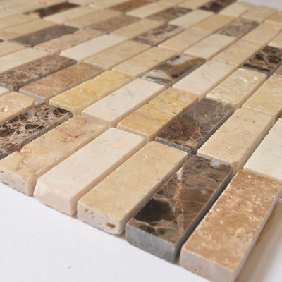 Bamboo 0.63" x 2" Marble Mosaic Wall & Floor Tile