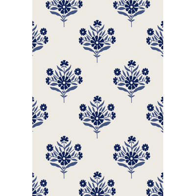 Indigo Bloom Pattern I by Victoria Barnes - Wrapped Canvas Print