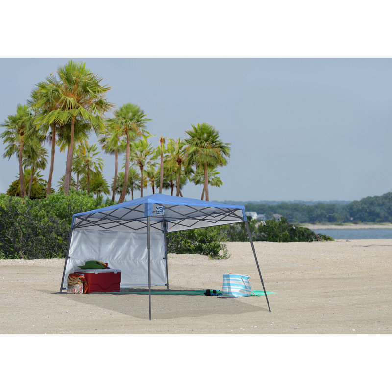 Quik Shade 7' x 7' Go Hybrid Pop-Up Compact and Lightweight Slant Leg Backpack Canopy, Regatta Blue