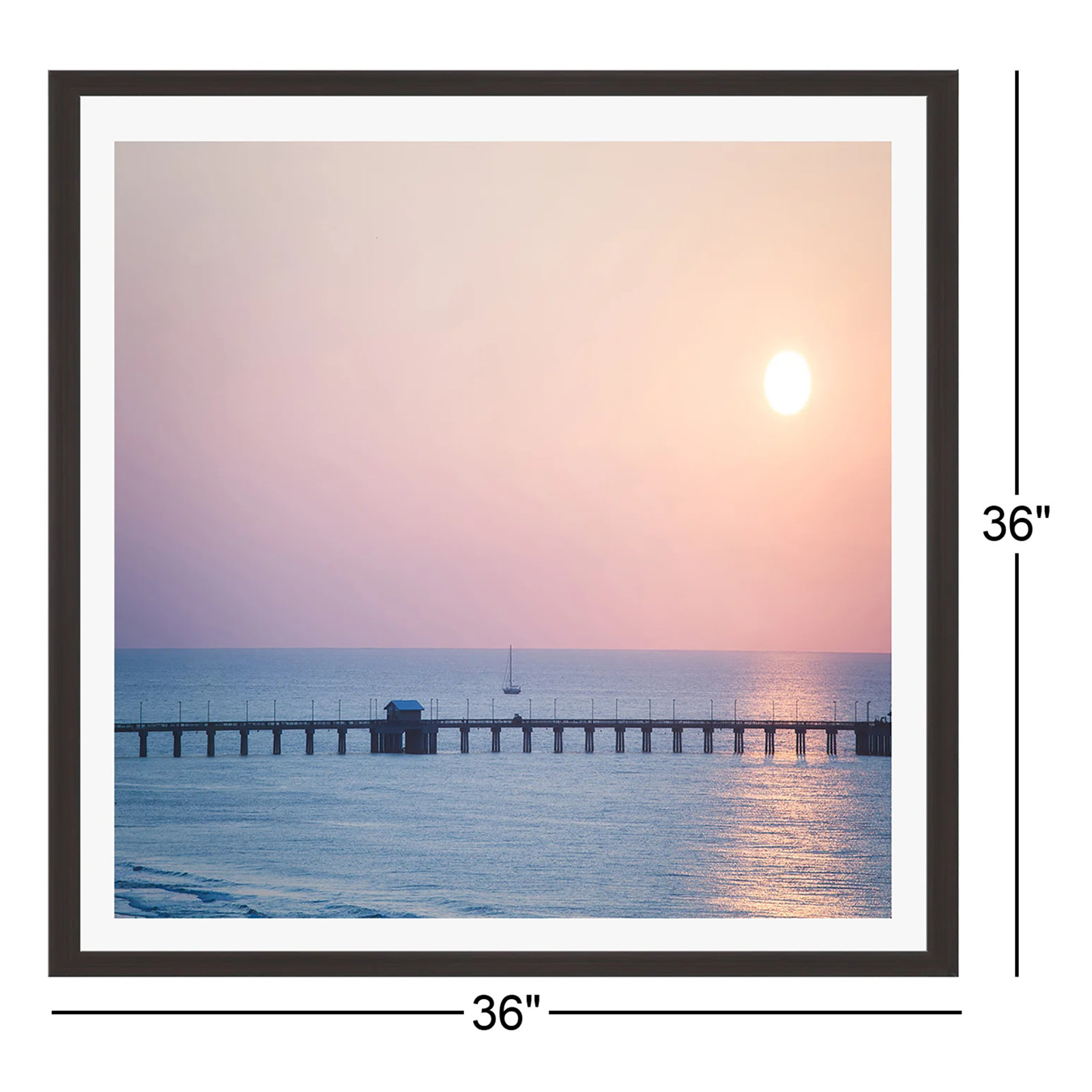 Morning Sail by Ann Hudec, 12" H x 12" W x 0.75" D, Yes, Gold Single Picture Framed