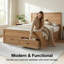 Base de lit en bois avec 6 tiroirs, lit plateforme moderne avec tête de lit haute Hartland-764212276