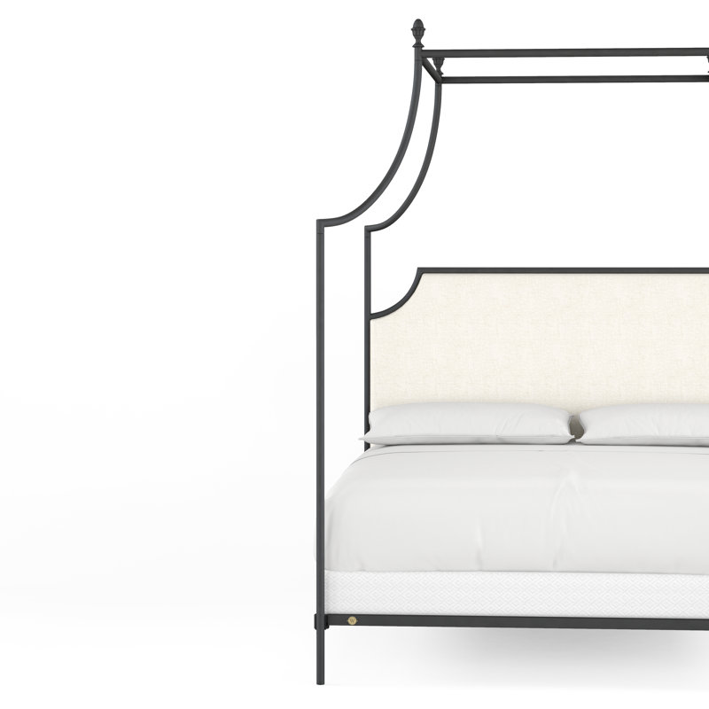337 Flying Arch Canopy Bed | Complete Canopy, California King, Flat Black/White