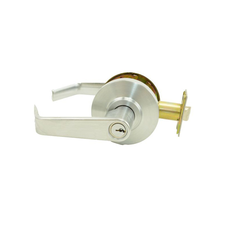 Levier de porte cylindrique embrayable, Chrome satiné