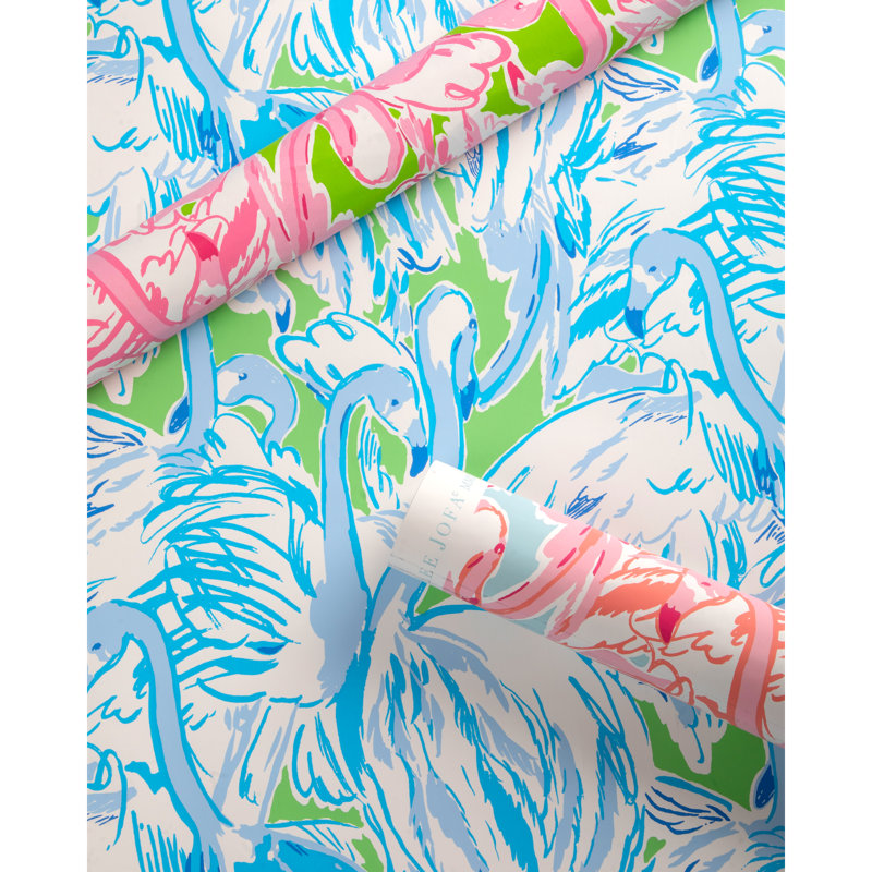 Lilly Pulitzer Pink Colony Wallpaper, Green/Blue