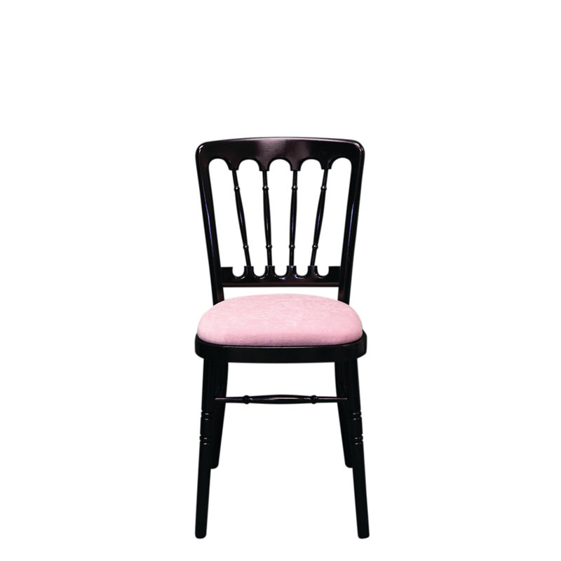 Arroyo 43cm H Polyester Blend Upholstered Slat Back Side Chair, Blush, Black