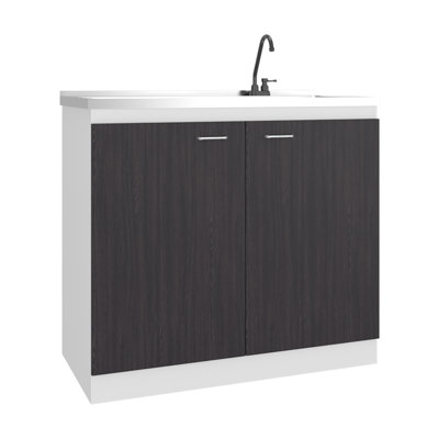Napoles Utility Sink With Faucet Inclued And Integrated Stainless Steel Counter Top
