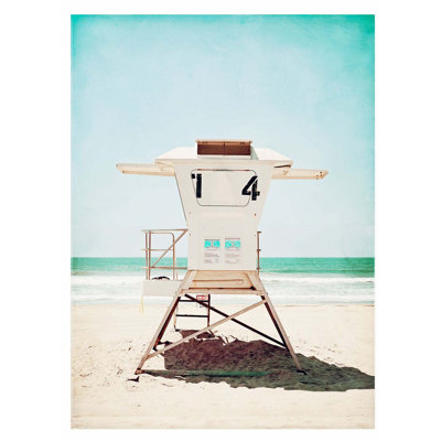Beach and Coastal Lifeguard Stand at the Beach Modern Unframed Art Print