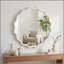 Miroir décoratif rond blanc en bois massif ondulé de 24 pouces, pour chambre à coucher, salle de bain, salon, entrée-129582924-129582925-129582930
