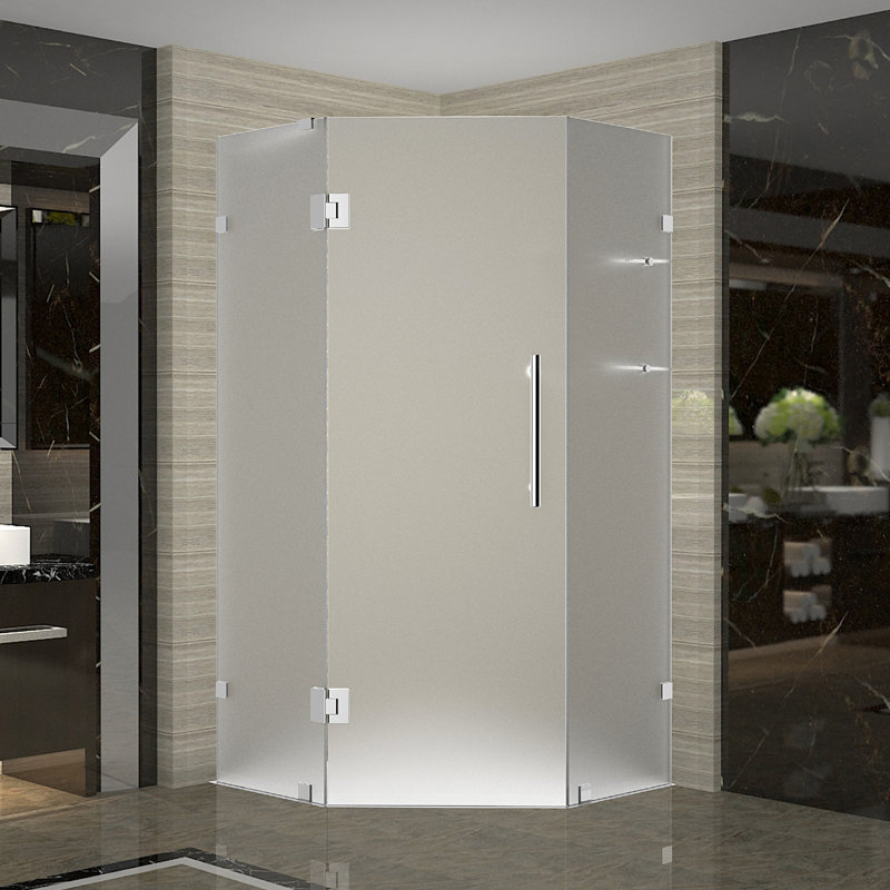 Cabine de douche à charnière à angle Neo 36 po x 72 po Neoscape GS, Chrome