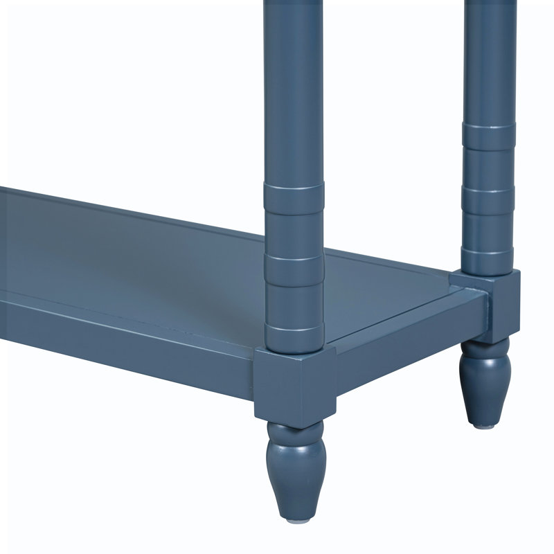 Console de 52 po Ingber, table d'entrée, table de couloir avec tiroirs saillants et longue tablette Ingber, Bleu marine