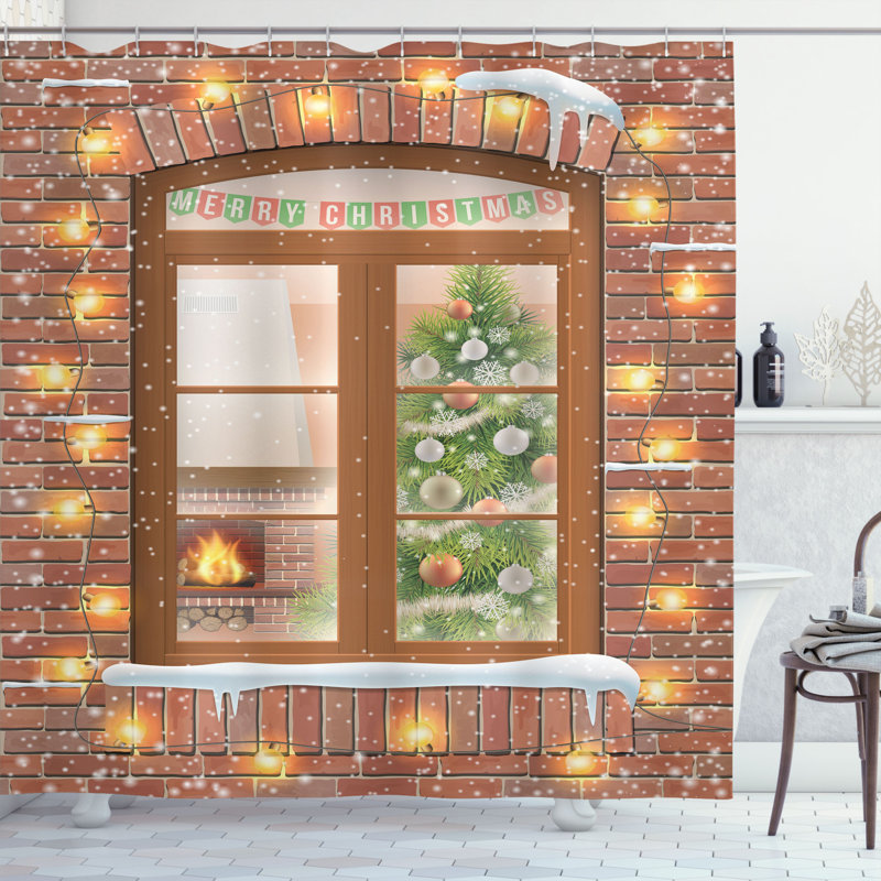 Shower Curtain with Hooks Included, 75" H x 69" W