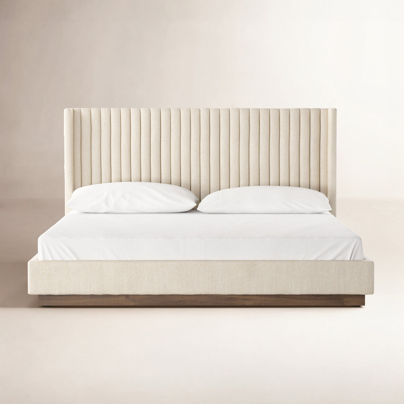 Lydia Wingback Bed, Queen, Thames Cream