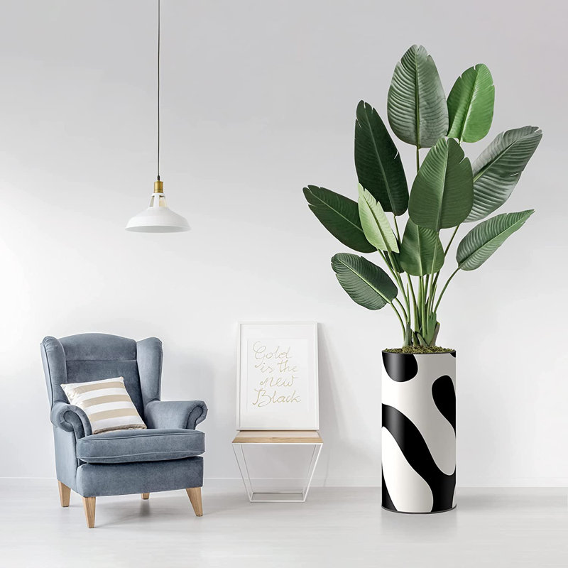 Arbre artificiel avec motif de bloc de couleur noir et blanc, arbre artificiel pour salon, chambre à coucher, bureau, 5,58 pieds (67 po) Signleader