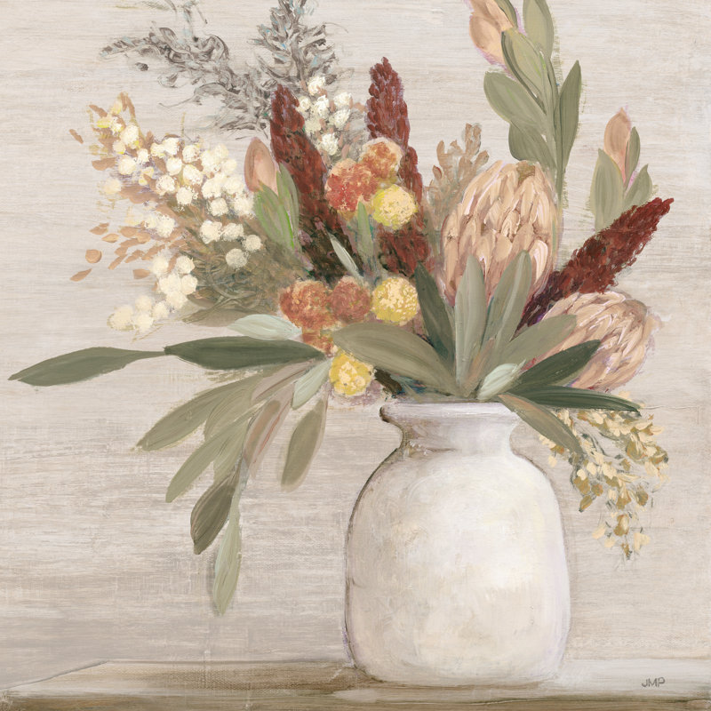 Warm Protea Still Life Crop 1 Piece Wrapped Canvas Wall Art, 30cm H x 30cm W x 3.8cm D