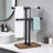 Freestanding Two Arm Towel Holder for Bathroom and Kitchen Countertop, Rustic Industrial Swivel Hand Towel Rack with Solid Wood Base