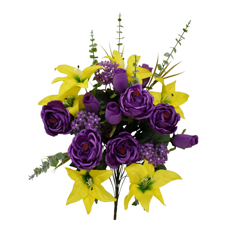 Centre de table en fausse rose Eculaytus, Mauve