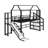 Metal House Loft Bed With Slide,Stairs And Storage Shelves-1521424923