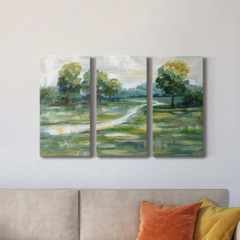 Lumière d'été - ensemble de 3 toiles tendues, H 18 po x l 36 po x P 1 po
