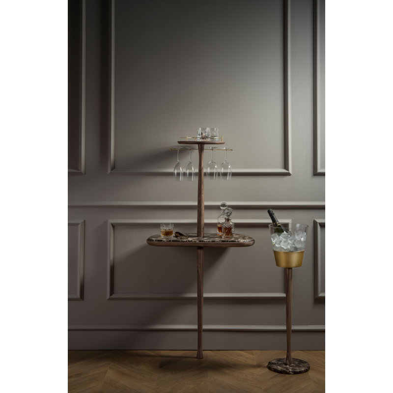 Solid Wood Mini Bar, Walnut