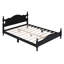 Cadre de lit plateforme en bois grand format, lit plateforme de style rétro avec support en lattes de bois, noir-329278157-329278146