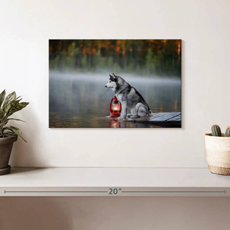 Bramky Husky sur le quai du lac, H 8 po x l 12 po