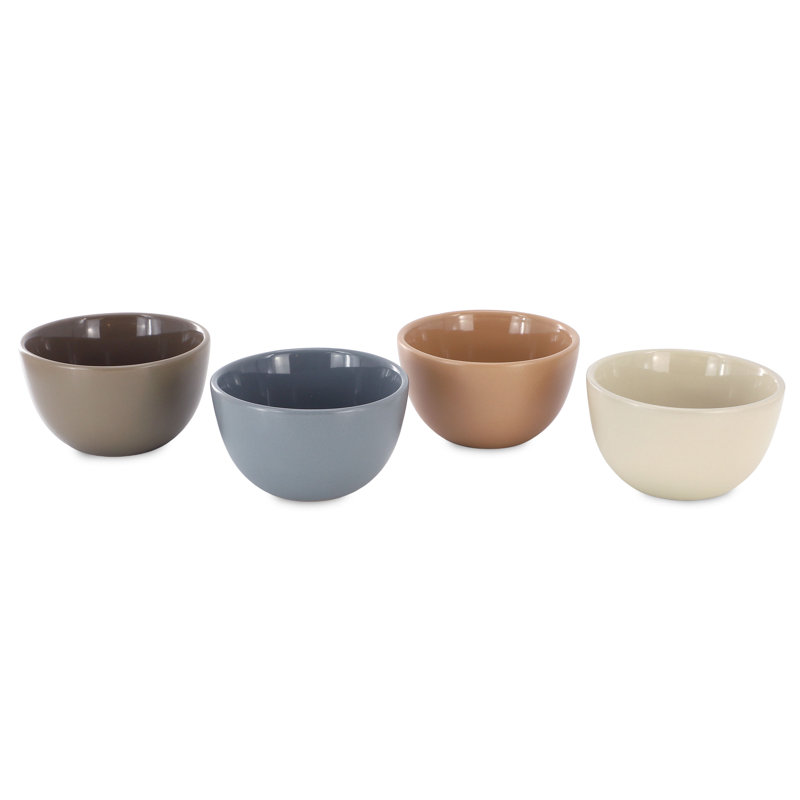 Gibson Home 4 Piece 4" Stoneware Bowl Set in Assorted Colors