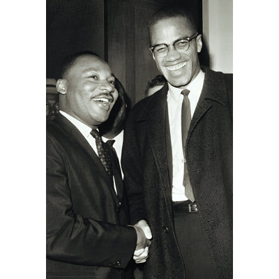  Officiellement sous licence The Meeting - Malcolm & MLK, affiche d'art - 24 x 36 po - reproduction décorative - papier affiche - prête à encadrer