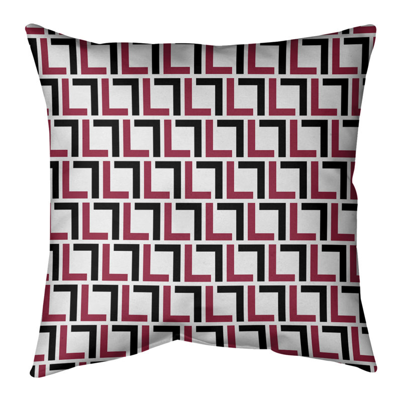 Housse de coussin Arizona Football Luxury, 14 po x 14 po, Blanc / rouge / noir, Polyester sergé
