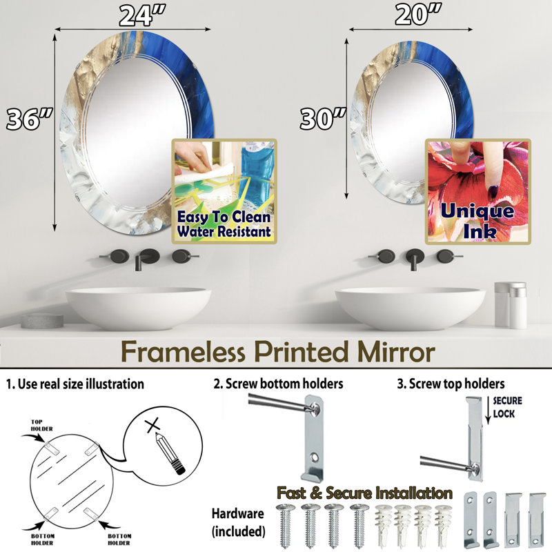 Miroir mural Ramoco, 30 po x 20 po