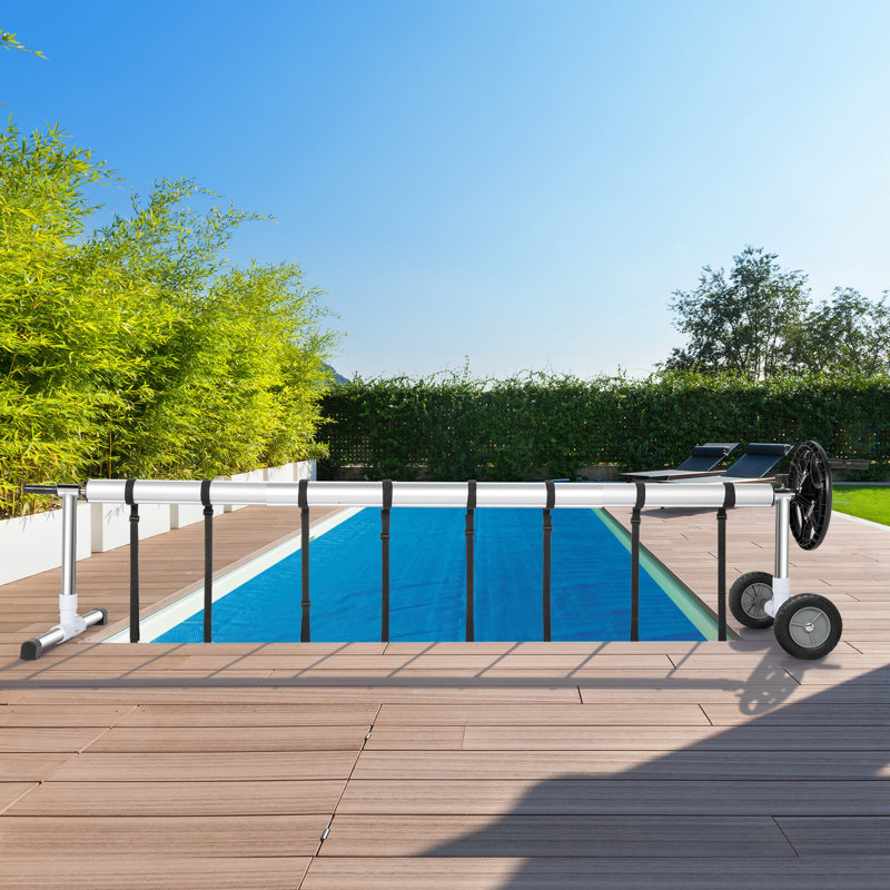 Serre Bobine de piscine solaire en aluminium pour piscine creusée noire (5 sections)