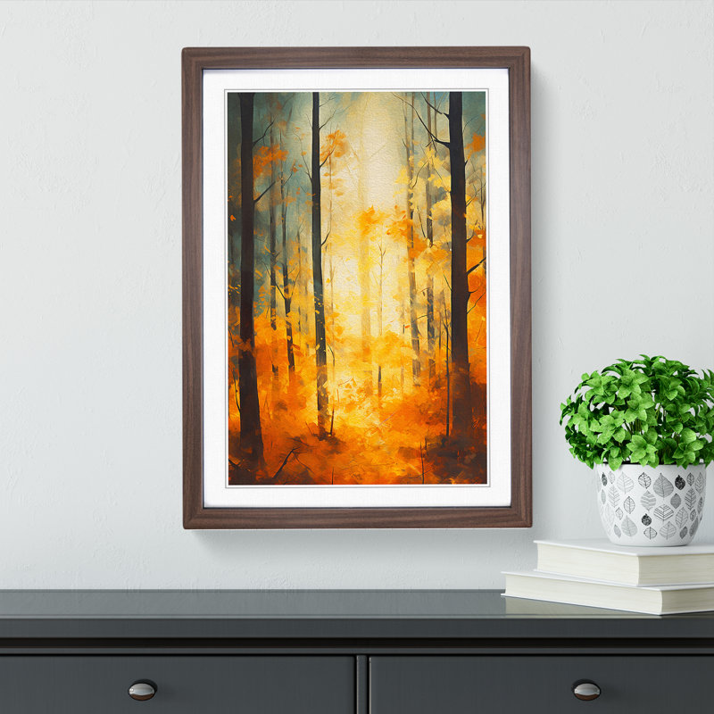 Forest Gestural No.2 - Framed Print, 46cm H x 34cm W, Walnut Framed