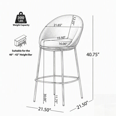 Tabouret de bar Celano d'intérieur moderne et luxueux, recouvert d'un tissu, avec pieds en or poli, lot de 4