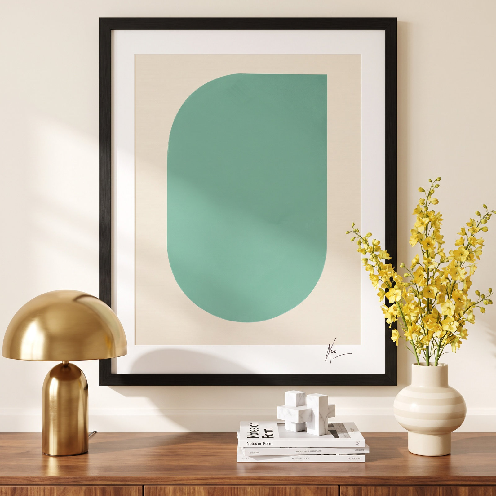 Keyhole "Keyhole 5" Painting by Lee Lessem, 20" H x 16" W x 1.25" D, Black Framed