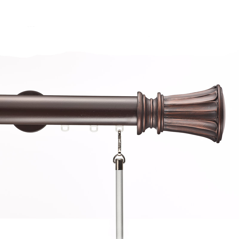 Heberling Single Curtain Rod, 2.38" H x 48" W x 3.63" D, Maroon