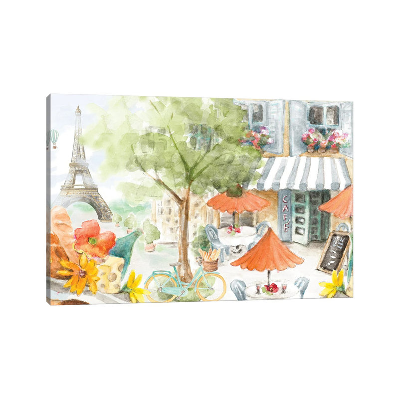 «Parisian Life» par Lanie Loreth - Estampe numérique sur toile tendue avec châssis, H 12 po x l 18 po x 1,5 po
