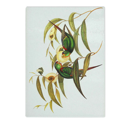 Tempered Glass Swift Lorikeets by Elizabeth Gould Chopping Board