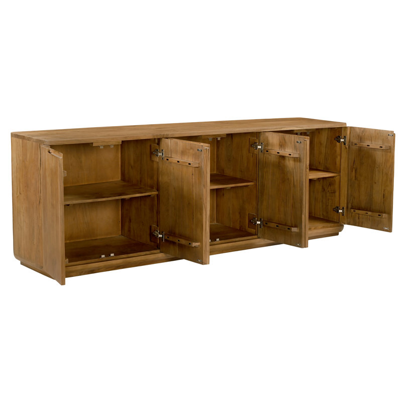 Buffet à 6 portes en bois d'acacia massif brun clair Bernard