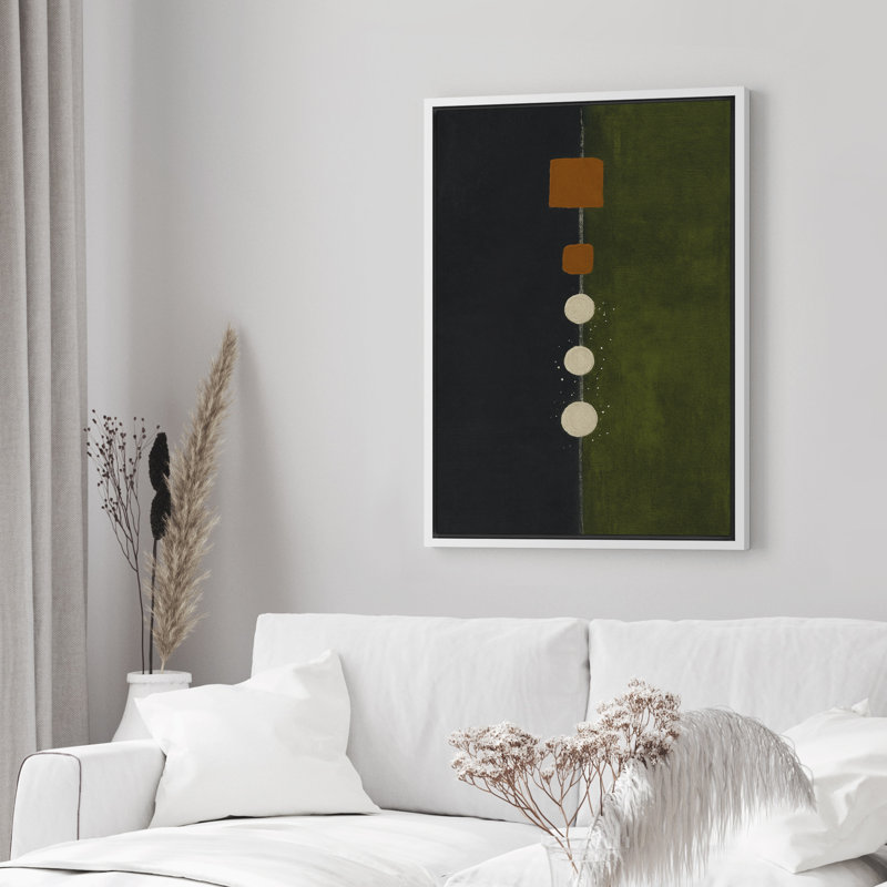 Reproduction d'art sur toile encadrée - œuvre d'art abstraite neutre pour décor de salon, H 36 po x l 24 po, Blanc