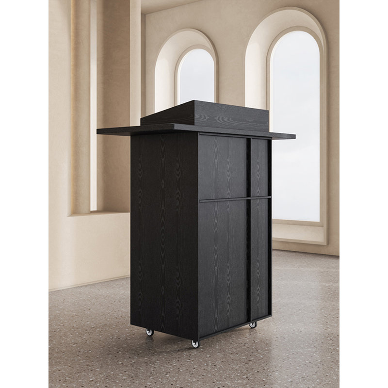 45.67" Black Standard Manufactured Reception Desk