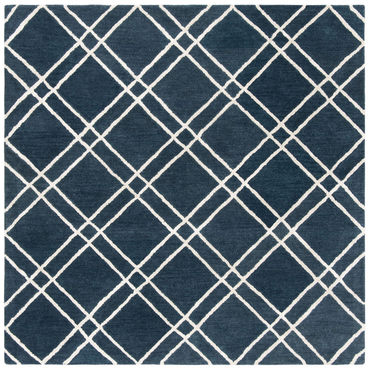 Milroy Hand-Tufted Wool Navy Area Rug